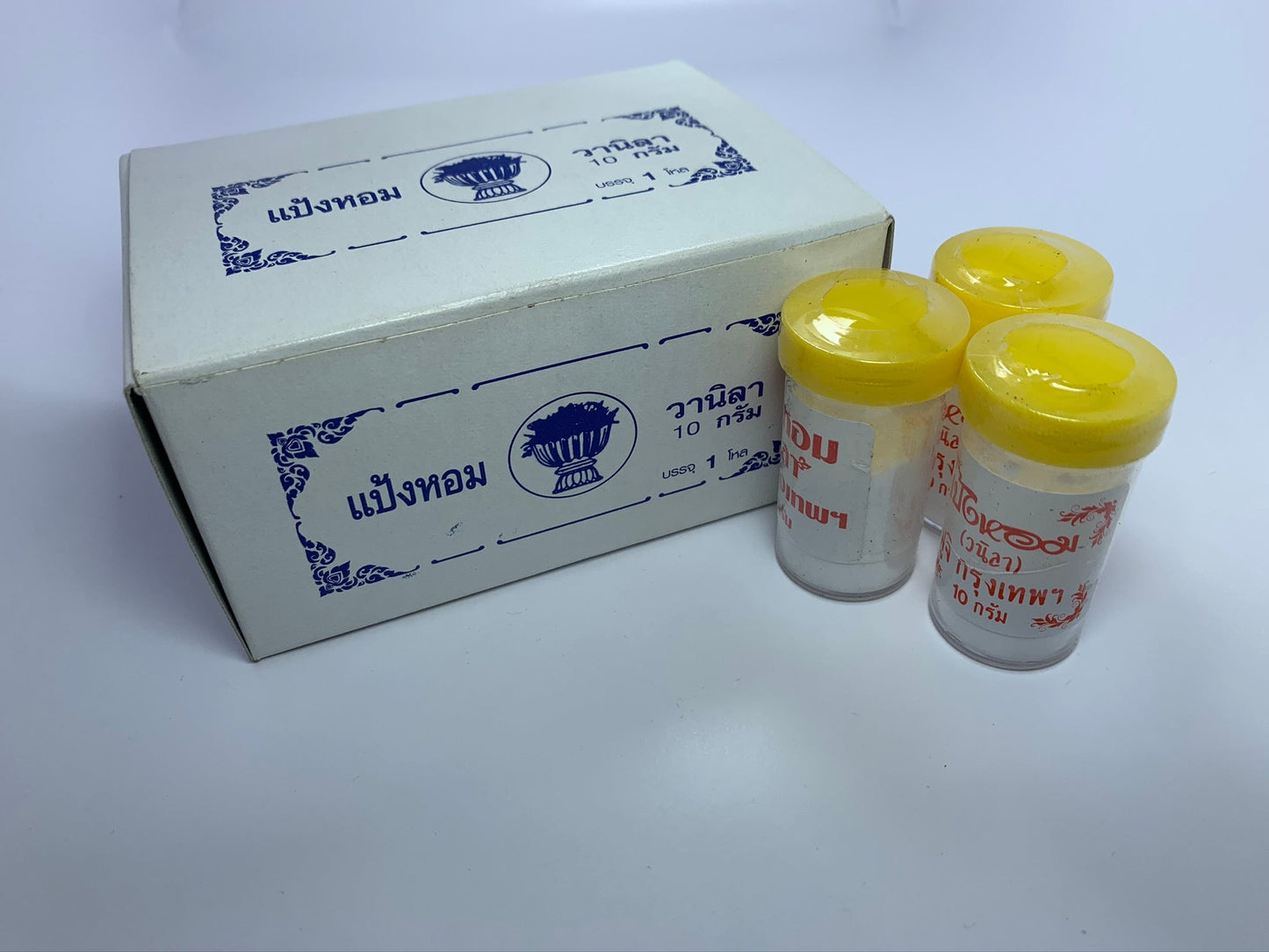 แป้งหอม วานิลา 10 กรัม vanilla powder ตราพานทอง บรรจุ12ขวด - Niyomherb