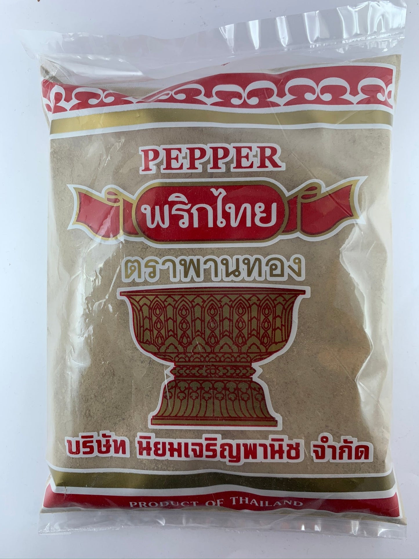 พริกไทยป่น ครึ่งกิโล/500 กรัม เกรดพรีเมี่ยม Ground White Pepper Grade A 500g ตราพานทอง - Niyomherb