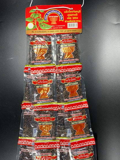 พริกไทยเม็ดดำ แบบแผง มี 20 ซอง/แผง ซองละ 10g ตราพานทอง - Niyomherb