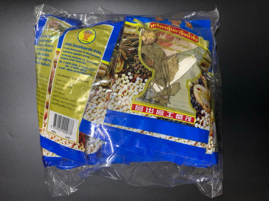 เครื่องตุ๋นยาจีน น้ำข้น ตราพานทอง แบบห่อ บรรจุ 20 ซอง Chinese spices for brown soup - Niyomherb