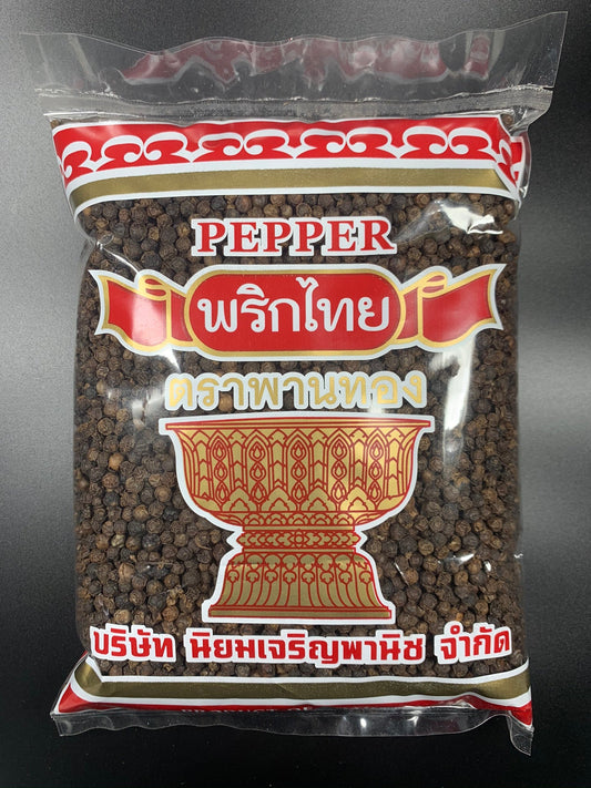 พริกไทยเม็ดดำ ครึ่งกิโล/500 กรัม ตราพานทอง จากจันทบุรี Black Pepper 500g - Niyomherb