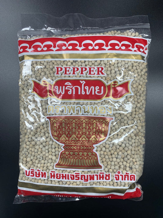 พริกไทยเม็ดขาว ครึ่งกิโล/500 กรัม ตราพานทอง จากจันทบุรี White Pepper 500g - Niyomherb